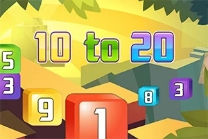 Színes, kocka formában megjelenített számok és a 10 to 20 felirat egy stilizált, geometrikus háttér előtt