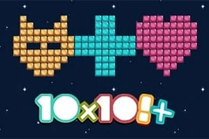 Macska, kereszt és szív alakú blokkok egymás mellett, alul a 10x10!