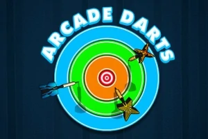 Egy célpont három színes körrel, amelyeken három különböző nyíl található, ARCADE DARTS felirattal a kép tetején