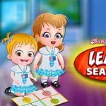Két aranyos gyerek iskolai egyenruhában, egy színes szobában áll, mellettük egy Learn Seasons felirat látható