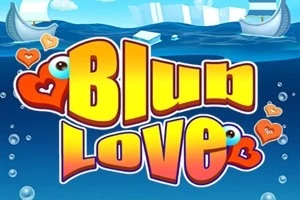 A képen élénk színű, Blub Love című grafika látható vízzel a háttérben, amely buborékokkal és szívecskékkel van díszítve