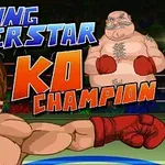 Két rajzolt bokszoló karakter vörös kesztyűkkel és a Boxing Superstar KO Champion felirat