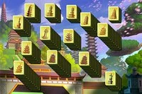 Gyönyörű Tower Mahjong Solitaire játék ősi kínai tornyokkal