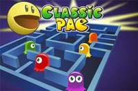 Klasszikus Pacman: Egyél meg minden sárga pontot és kerüld a szellemeket