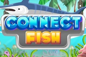 Egy színes kép, amelyen egy kardhal látható trópusi háttérrel, és a Connect Fish felirat középen