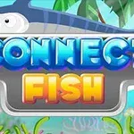 Egy színes kép, amelyen egy kardhal látható trópusi háttérrel, és a Connect Fish felirat középen