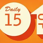 Narancssárga háttéren egy Daily 15 szöveg és egy nyíl alakú formában UP felirat látható