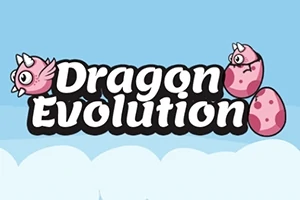 Rózsaszín dinoszauruszok és tojások felhős háttér előtt, az Dragon Evolution felirat középen