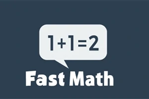 Sötét háttér előtt egy beszéd buborékban 1+1=2 felirat, alatta pedig Fast Math szöveg látható
