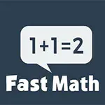 Sötét háttér előtt egy beszéd buborékban 1+1=2 felirat, alatta pedig Fast Math szöveg látható