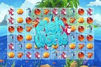 Fish World egy szórakoztató, tengeri témájú három egy sorban játék