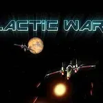 Űrjelenet két űrhajóval és bolygókkal, felettük a Galactic War felirattal