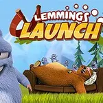 Kék szőrű, vigyorgó, rajzfilmszerű állat áll a bal oldalon, háttérben egy kanapén fekvő barna medvével és apró állatokkal pihenve, valamint színes felirat látható