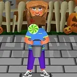 Horror Halloween egy könnyed játék, ahol a fiú a képernyő közepén van