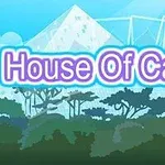 Kék háttér előtt kirajzolódó kártyavár, alatta sűrű lombkoronájú fák sorakoznak, középen pedig House Of Cards felirat látható