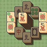 Grafika, amely több sor mahjong csempe különböző szimbólumokkal zöld rácsos háttéren helyezkedik el