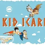 A kék háttér előtt repülő szárnyas karakterek és felhők, oszlopokkal, piros léggömbbel, és kulccsal