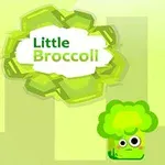 Zöld háttér előtt egy kicsi, szomorú brokkoli figura látható, mellette fehér felirat: Little Broccoli