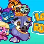 Egy csoport színes, rajzfilm stílusú szörnyarc a Looney Roons felirat mellett világoskék háttérrel