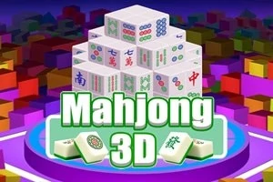 3D mahjong csempe forma piramis színes háttérrel