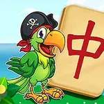 Egy kalózkalapos papagáj áll egy kártya mellett, amin egy piros kínai karakter látható, virágokkal a háttérben