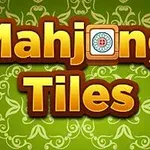 „Mahjong Tiles” felirat világoszöld, mintás háttérrel