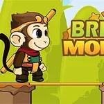 Rajzfilmszerű majom karakter áll két oszlop között húzódó hídon, háttérben zöld dombok és a Bridge Monkey felirat látható