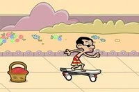 Mr. Bean gördeszkázni tanul, szereti kipróbálni az új játékokat
