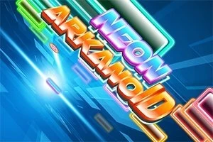 Neon színű, fényes betűkkel írt felirat kék háttér előtt