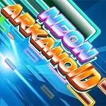 Neon színű, fényes betűkkel írt felirat kék háttér előtt