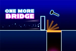 Kék és fekete hátterű kép, rajta ONE MORE BRIDGE felirattal, egy kalapács sziluettjével és egy szakadékot áthidaló híd rajzával