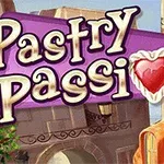 A képen egy Pastry Passion felirat látható, amelyet egy szív alakú sütemény díszít