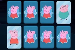 Nyolc kártya képe, amelyeken Peppa malac és egy másik malac figura látható