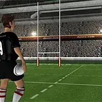 Egy stadionban egy fekete mezes, 9-es számú játékos labdával áll a zöld fűvön, háttal a nézők felé fordulva