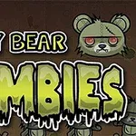 Rajzolt zombi plüssmackó fejek zöldes felirattal