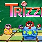 Színes matrjoska babák sorakoznak egy sakktábla-szerű mintázaton, a háttérben a Trizzle felirat látható