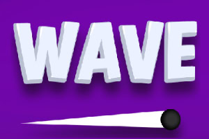 Lila háttér előtt fehér WAVE felirat és egy fekete-fehér, nyíl alakú minta